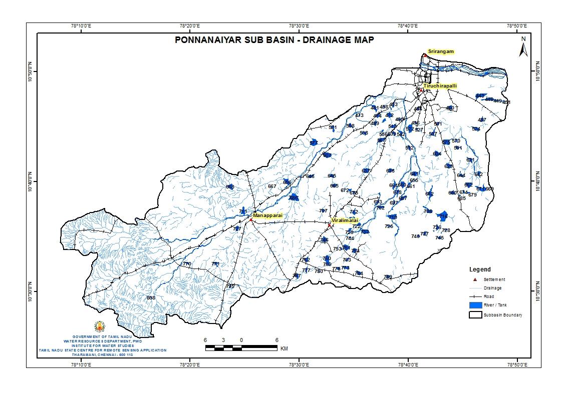 Ponnanaiyar Sub Basin Drainage