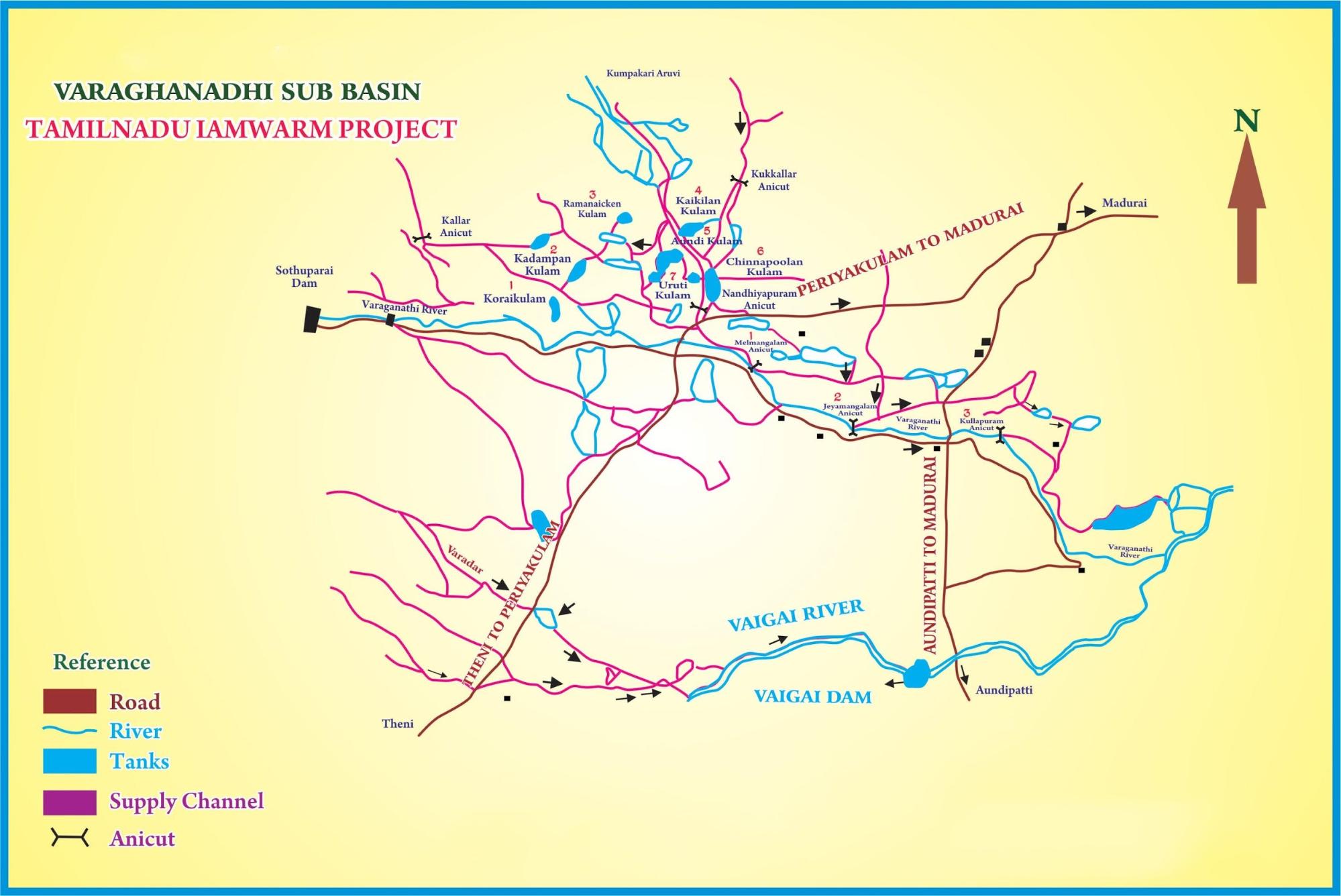 VARAGANADHI SUB BASIN MAP